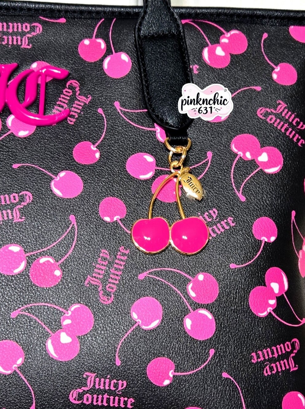 Juicy Couture Cherry On Top Tote Purse Handbag With Charm - Picture 5 of 6